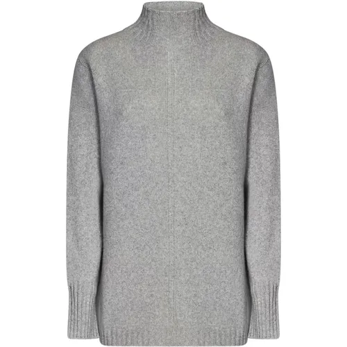 Ribbed Cashmere Sweater in Pebble Grey , female, Sizes: S, XS, M - Drumohr - Modalova