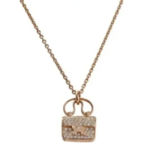 Pre-owned Jewellery, female, , Size: ONE SIZE Pre-owned White Gold necklaces - Hermès Vintage - Modalova