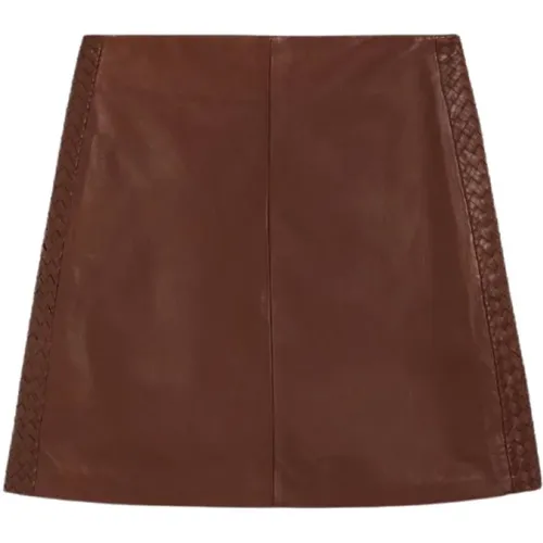 Short Skirts, female, , Size: 4XS Leather Mini Skirt Flared Silhouette - Max Mara - Modalova