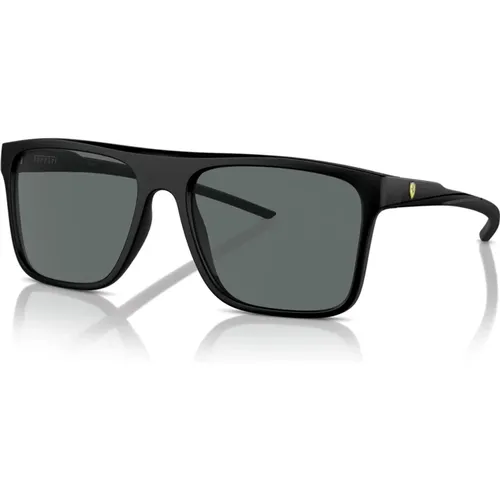 Square Polarized Sunglasses with Dark Grey Lenses , male, Sizes: 58 MM - Ferrari - Modalova