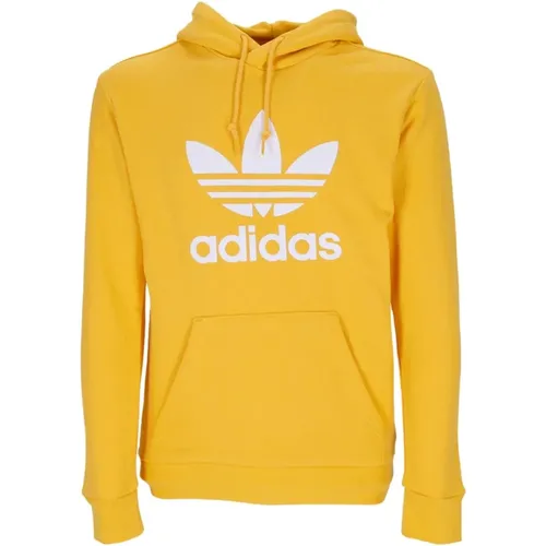 Hoodies, male, , Size: M Lightweight Hooded Sweatshirt Active Gold/White - Adidas - Modalova