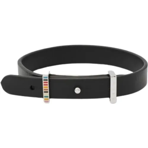 Belts, male, , Size: ONE SIZE Leather Bracelet with Signature Buckle - PS By Paul Smith - Modalova