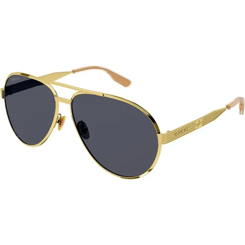 Vintage-inspirierte Piloten-Sonnenbrille mit Metallbügeln , unisex, Größe: 64 MM - Gucci - Modalova