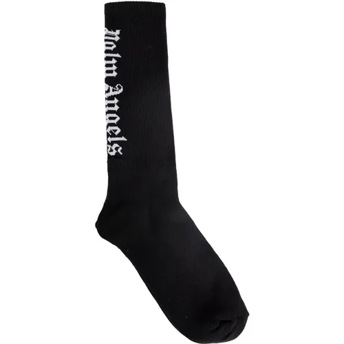 Socks, male, , Size: S/M Classic Logo Long Socks - Palm Angels - Modalova