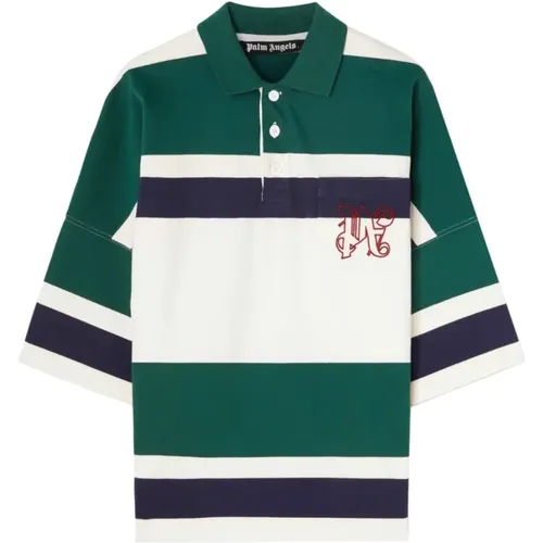 Monogram Rugby Polo Shirt , male, Sizes: M - Palm Angels - Modalova