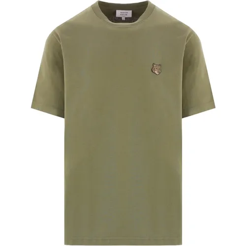 Bold Fox Head Military T-shirt , male, Sizes: M, L, S - Maison Kitsuné - Modalova