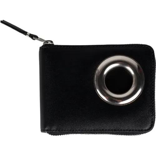 Leather Wallet with Silver Eyelet , unisex, Sizes: ONE SIZE - Comme des Garçons - Modalova