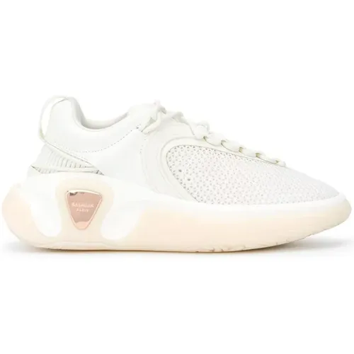 Weiße Sneakers mit Mesh-Einsätzen , Damen, Größe: 39 EU - Balmain - Modalova