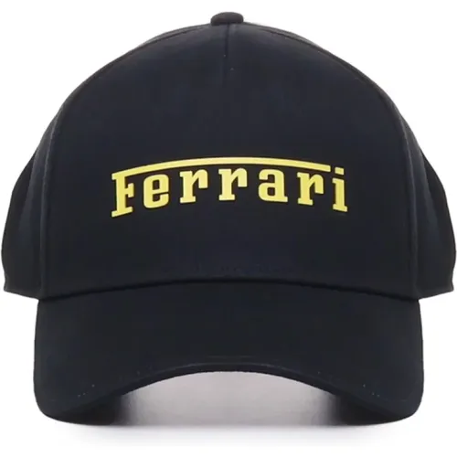 Schwarze Baumwoll-Logo-Hüte - Ferrari - Modalova