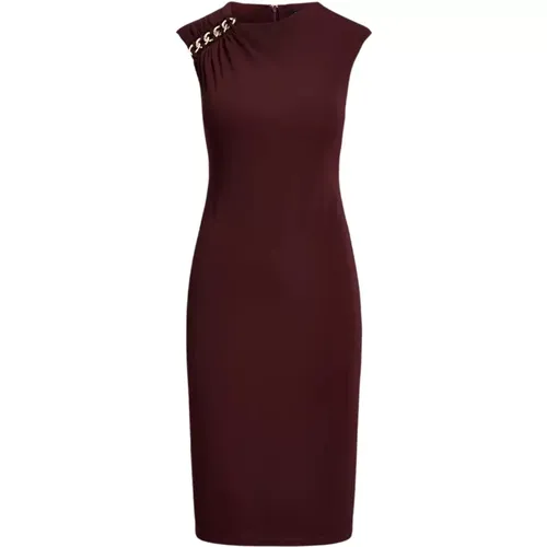 Midi Dresses, female, , Size: S Burgundy cocktail dress - Ralph Lauren - Modalova