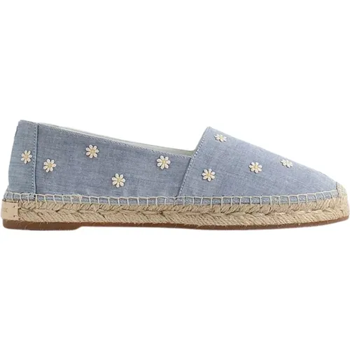 Sparta Chambray Blue Embroidered Daisy Sneakers , female, Sizes: 8 UK - Manolo Blahnik - Modalova