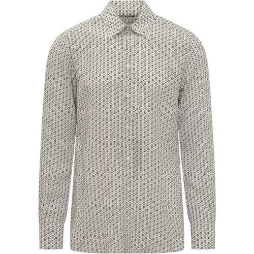 Casual Shirts, male, , Size: XL Monogram Long Sleeve Shirt - Dolce & Gabbana - Modalova
