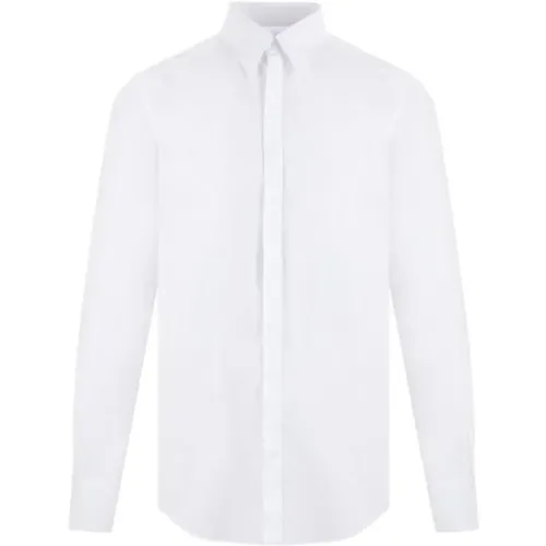 Cotton Poplin Shirt with Pointed Collar and Button Closure , male, Sizes: L, S - Dolce & Gabbana - Modalova