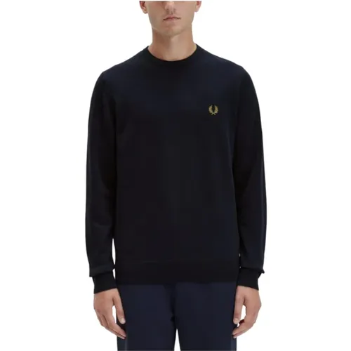 Sweatshirts, male, , Size: S Classic Knit Wool Sweater - Fred Perry - Modalova