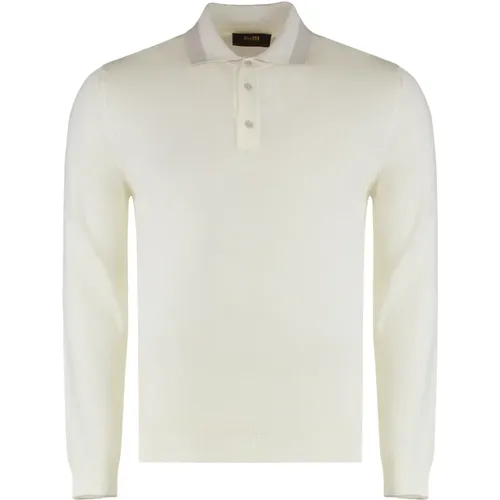 Polo Shirts, male, , Size: M Cotton Knitted Polo - Moorer - Modalova