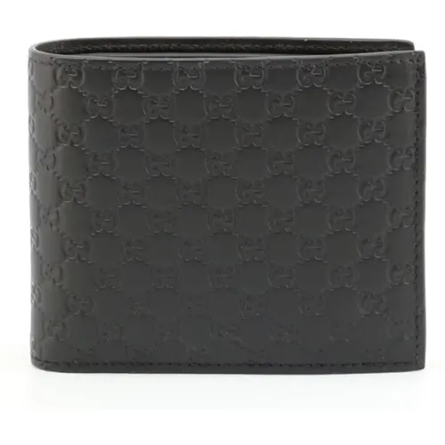 Herren Bifold Geldbörse aus schwarzem Leder , Damen, Größe: ONE Size - Gucci - Modalova