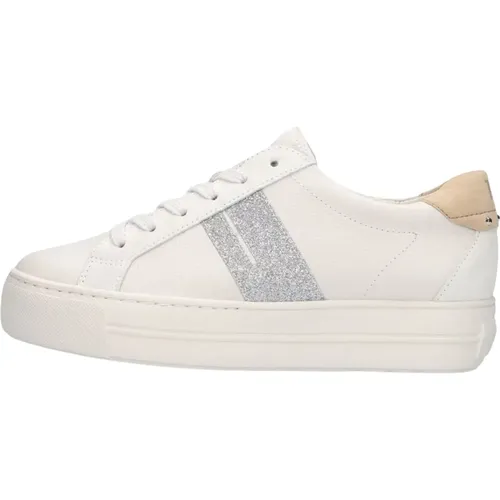 Beige Low-Top Sneakers mit Glitzer , Damen, Größe: 40 EU - Paul Green - Modalova