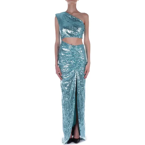 Sparkling Back-Zip Cut-Out Dress , female, Sizes: S - Amen - Modalova