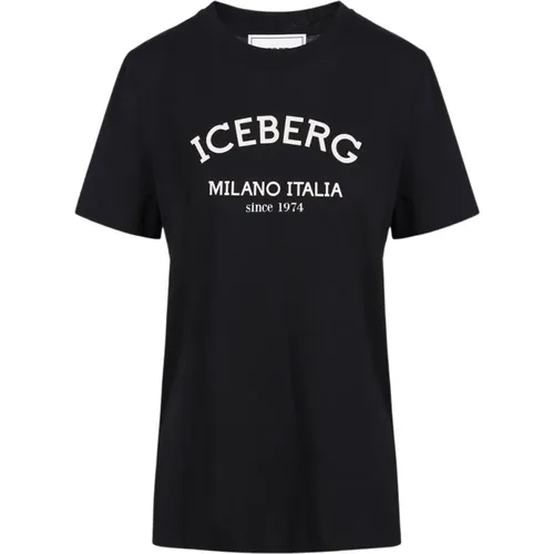 Regular Fit T-Shirt aus Baumwolljersey , Damen, Größe: S - Iceberg - Modalova