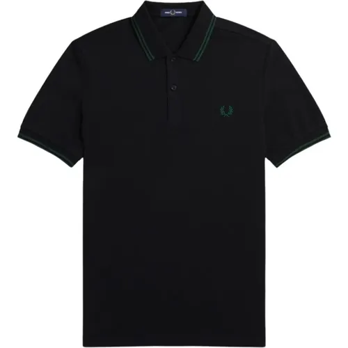 Polo Shirts, male, , Size: 3XL Slim Fit Twin Tipped Polo in /Ivy - Fred Perry - Modalova