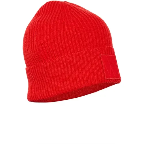 Beanies, female, , Size: ONE SIZE Knit Beanie Accessory Scarlet - InWear - Modalova