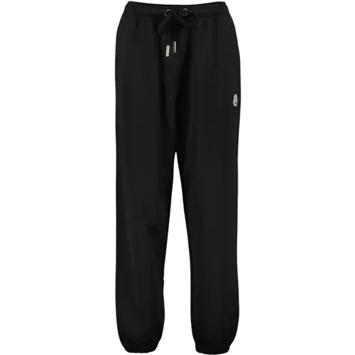 Logo Jogging Pants Straight Cut Elastic , female, Sizes: XS - Moncler - Modalova