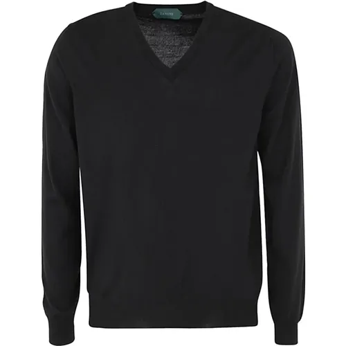 V-Ausschnitt Basic Pullover Pullover , Herren, Größe: 3XL - Zanone - Modalova