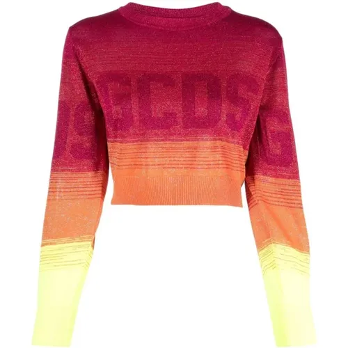 Lurex degradé cropped sweater , female, Sizes: S, L, M, XS - Gcds - Modalova