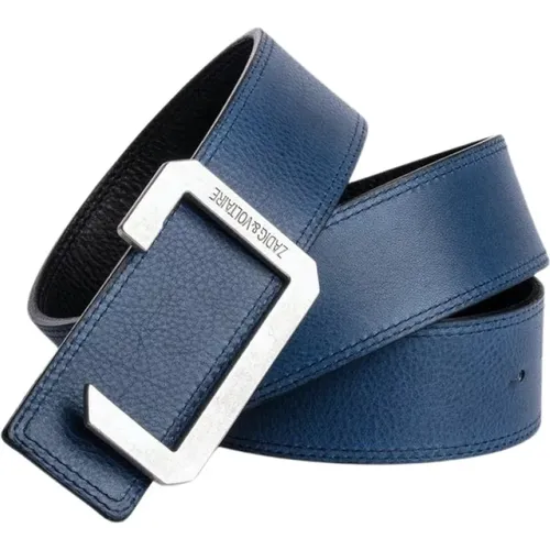 Belts, male, , Size: S Navy Black Belt - Zadig & Voltaire - Modalova