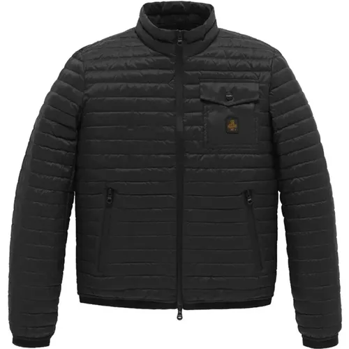 Schwarze Nylonjacke mit Reißverschluss , Herren, Größe: XL - RefrigiWear - Modalova