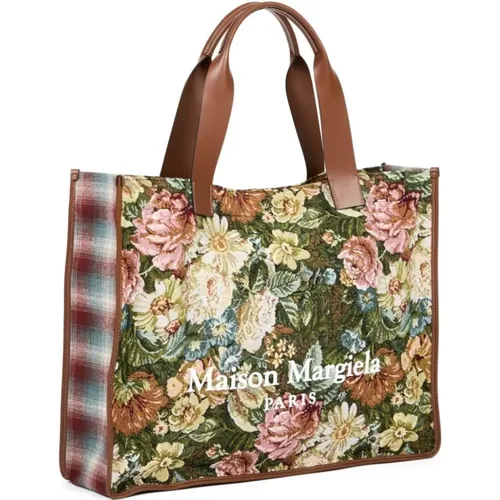 Floral Tapestry Cabas Shopping Bag , unisex, Sizes: ONE SIZE - Maison Margiela - Modalova