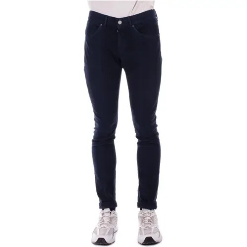 Blaue Skinny Hose mit Rückenlogo , Herren, Größe: W35 - Dondup - Modalova