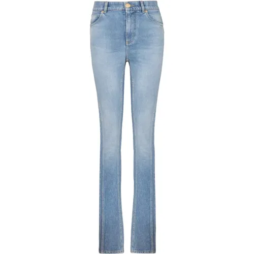 Hellblaue Denim-Slim-Fit-Jeans - Balmain - Modalova