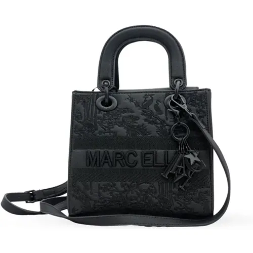 Schwarze Blumen bestickte Handtasche Missy Cornelly - Marc Ellis - Modalova