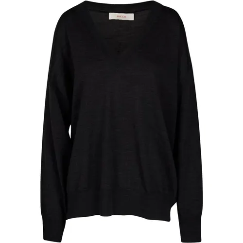 Woll V-Ausschnitt Pullover , Damen, Größe: M - Jucca - Modalova