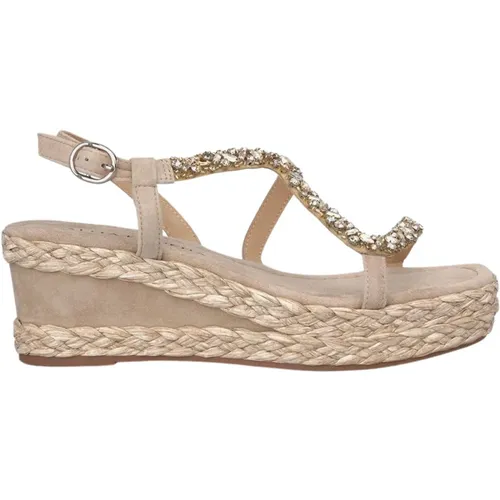 Woven Jeweled Wedge Sandal , female, Sizes: 6 UK - Alma en Pena - Modalova