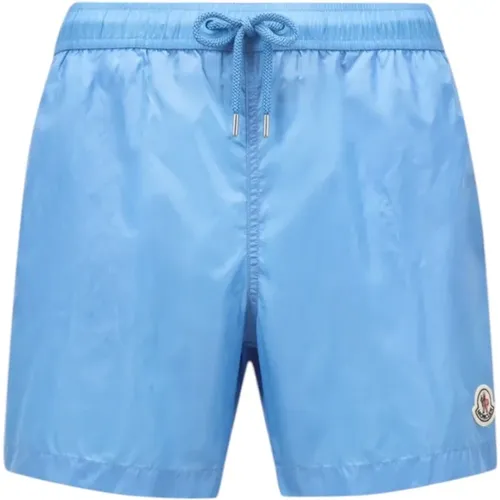 Beachwear, male, , Size: 2XL Light Logo Patch Swim Shorts - Moncler - Modalova
