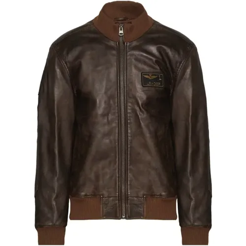 Leather Jacket , male, Sizes: XL, M, L, S - aeronautica militare - Modalova