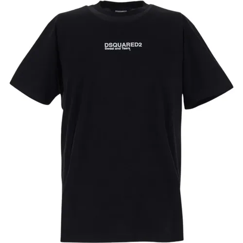 Bedrucktes T-Shirt aus Baumwolle , Herren, Größe: S - Dsquared2 - Modalova