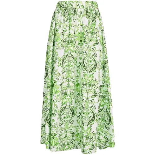 Maxi Skirts, female, , Size: S Paisley Print Cotton Long Skirt - Liu Jo - Modalova