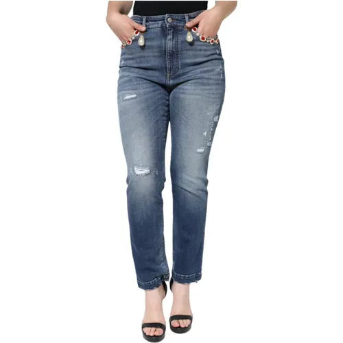 Dunkelblaue Skinny High Waist Jeans - Dolce & Gabbana - Modalova