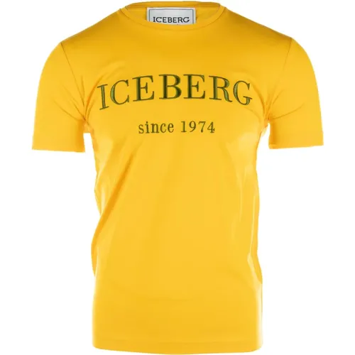 Gelbe T-Shirts , Herren, Größe: 3XL - Iceberg - Modalova
