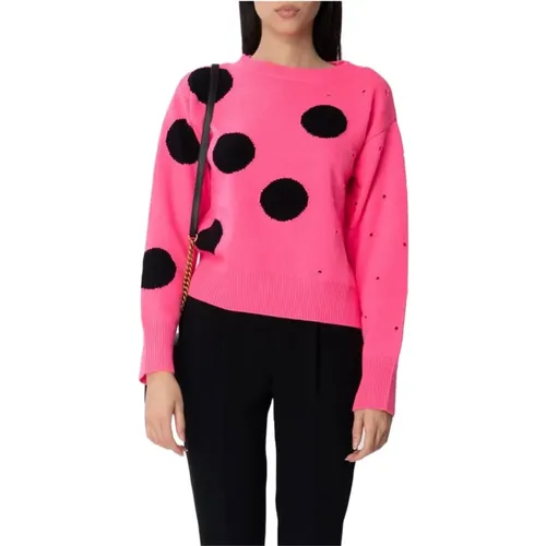 Damen Pullover mit langen Ärmeln und Polka Dot Muster , Damen, Größe: M - Actitude - Modalova