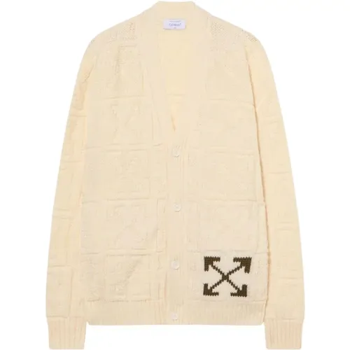 Cardigans, male, , Size: M 3D Stitch Vest - Off White - Modalova