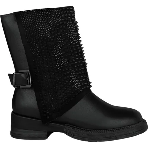 Studded Leather Ankle Boots , female, Sizes: 6 UK, 3 UK, 5 UK - Alma en Pena - Modalova