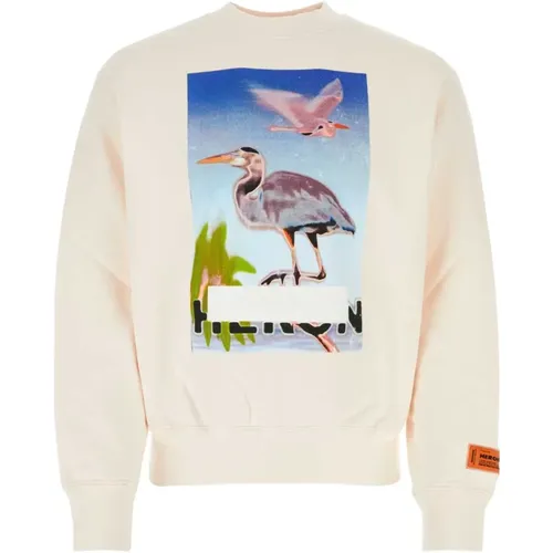 Pastellrosa Baumwoll-Sweatshirt , Herren, Größe: L - Heron Preston - Modalova