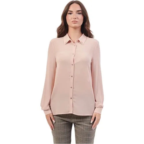 Rosa Georgette Klassische Bluse , Damen, Größe: S - Fracomina - Modalova