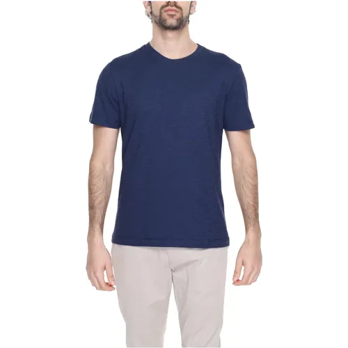 Blaues Baumwoll-Rundhals-T-Shirt , Herren, Größe: S - Liu Jo - Modalova