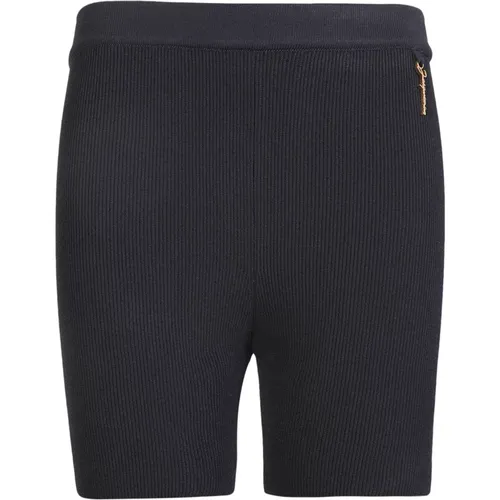 Schwarze Gerippte Shorts mit Hohem Bund - Jacquemus - Modalova