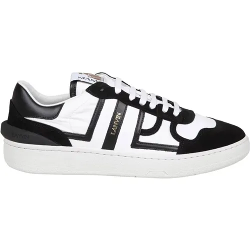 Sneakers, male, , Size: 7 US White/Black Leather Sneakers Aw24 - Lanvin - Modalova